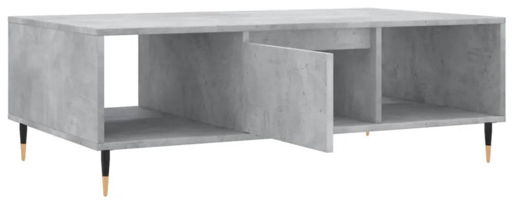 betonszürke szerelt fa dohányzóasztal 104 x 60 x 35 cm