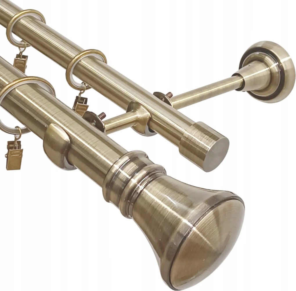 Dupla Fali Függönykarnis Fém 25+19 mm arany Antik Monaco 400 cm