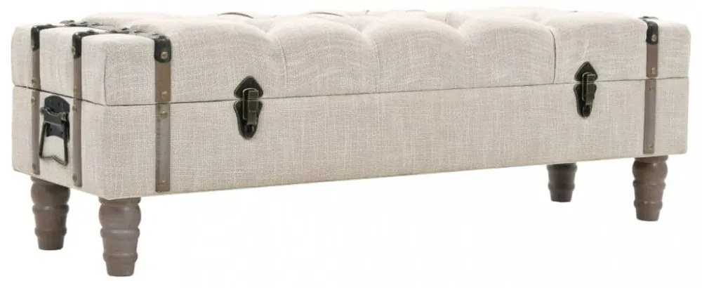 tömör fa és acél tárolópad 111 x 34 x 37 cm