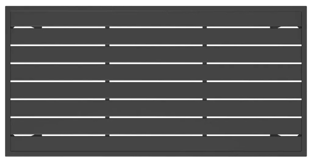 Antracitszürke acél kerti asztal 110 x 54 x 70 cm