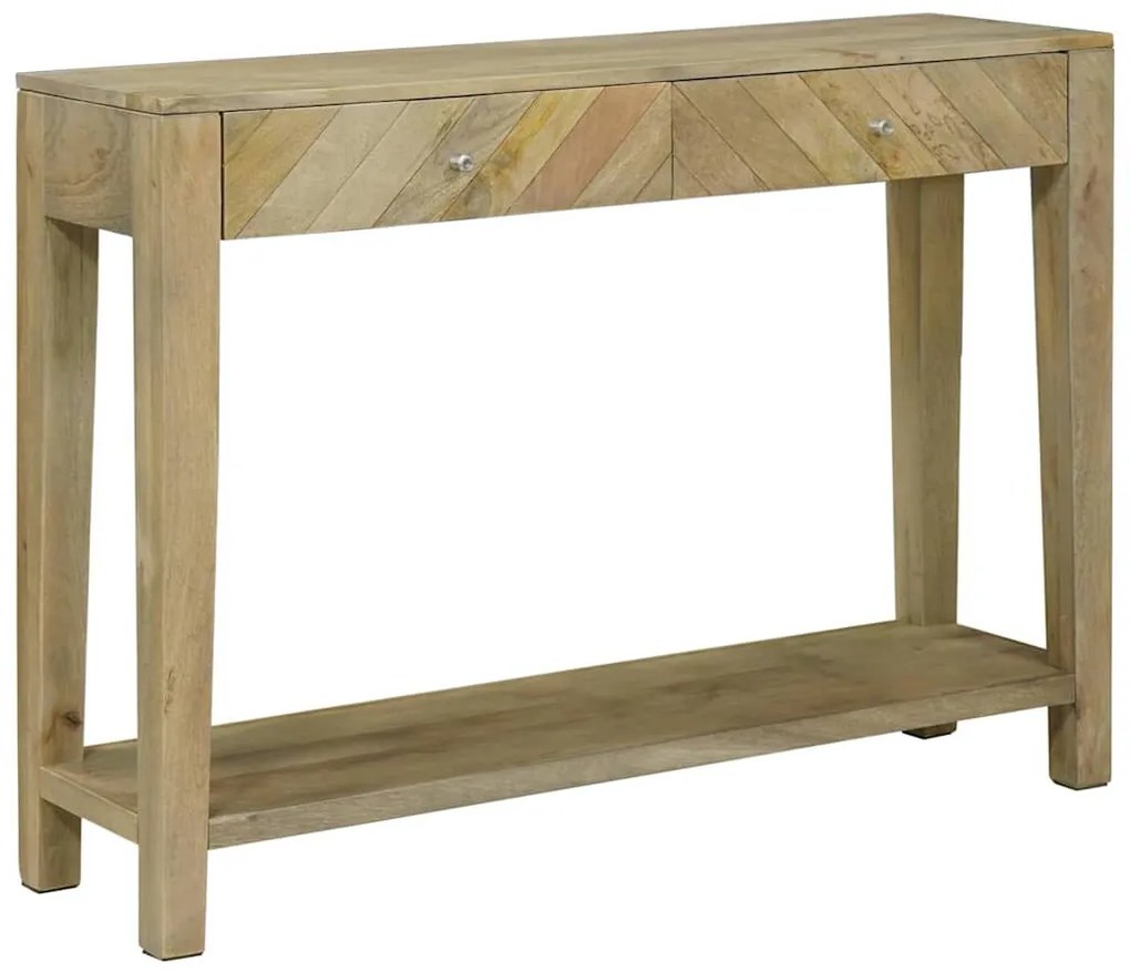 vidaXL Konzolasztal Természetes szürke 110 x 30 x 80 cm Tömör Mangófát