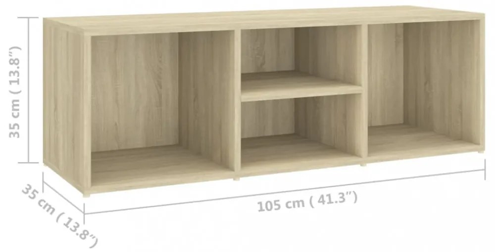 sonoma tölgy színű szerelt fa cipőtároló pad 105 x 35 x 35 cm