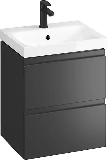 Cersanit Moduo SET, függesztett szekrény 50x40x62 cm + mosogató 50 cm, antracit matt, S801-485-DSM