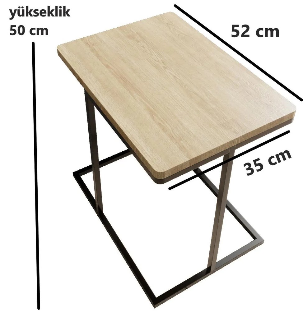 Kézi asztal Tuvipi (tölgy + fekete) . 1094745