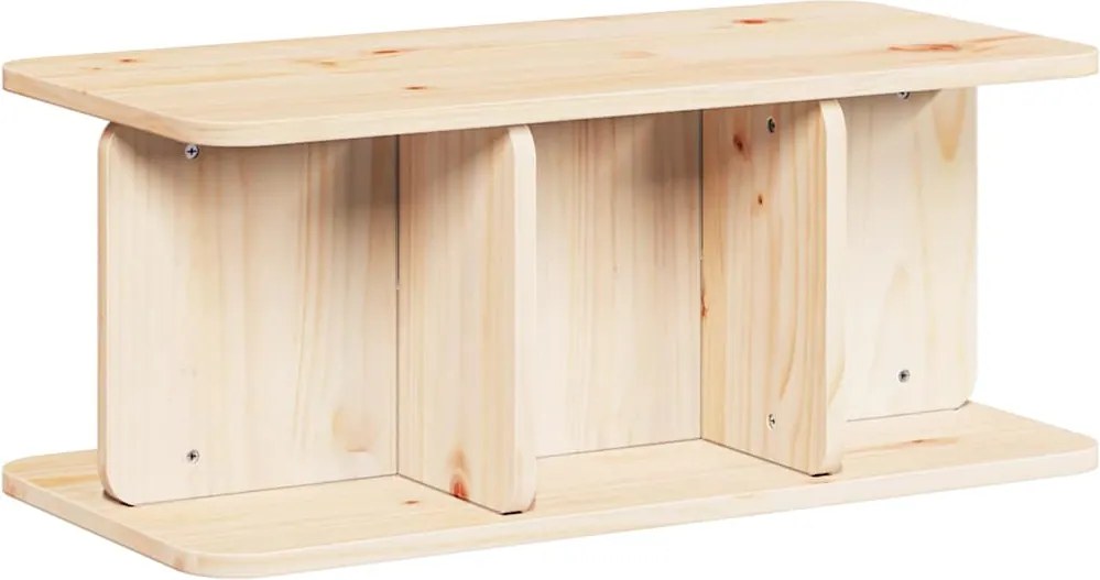 vidaXL Dohányzóasztal Természetes 80 x 39,5 x 33,5 cm Tömör fenyőfa