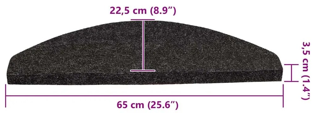 30 db antracitszürke öntapadó lépcsőszőnyeg 65 x 22,5 x 3,5 cm