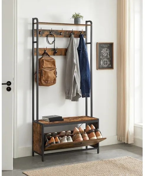 NAVOR álló kabáttartó barna/fekete