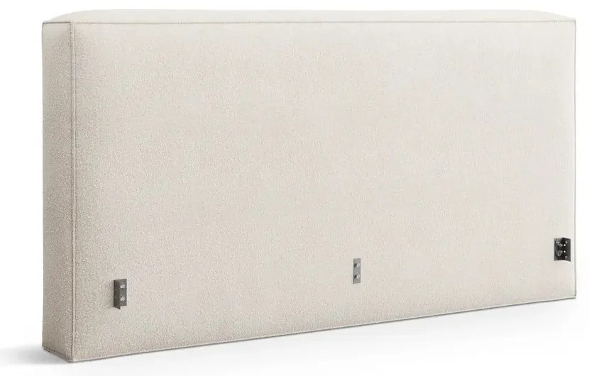 Krémszínű kárpitozott ágyneműtartós franciaágy ágyráccsal 140x200 cm Simon Olivia – Micadoni