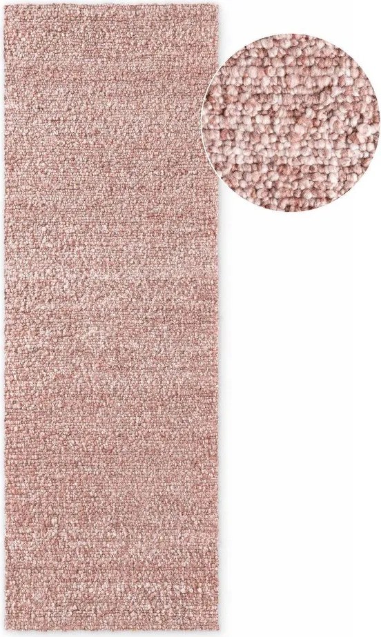 Törtrózsaszín kézi szövésű buklé futószőnyeg 80x200 cm Notting Hill Portobello – Ted Baker