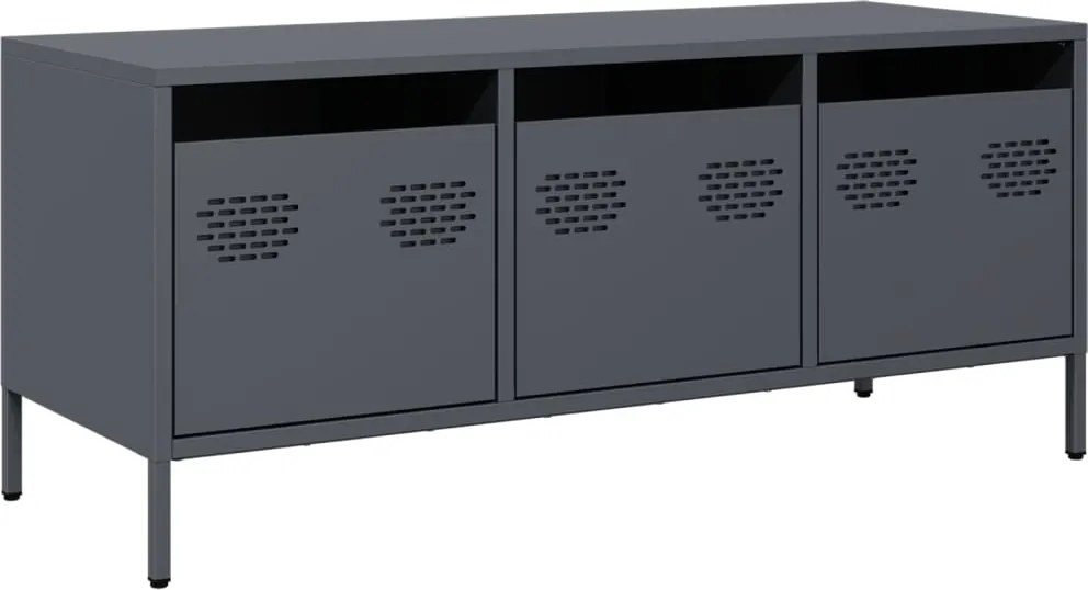 vidaXL antracit hidegen hengerelt acél TV-szekrény 101,5x39x43,5 cm