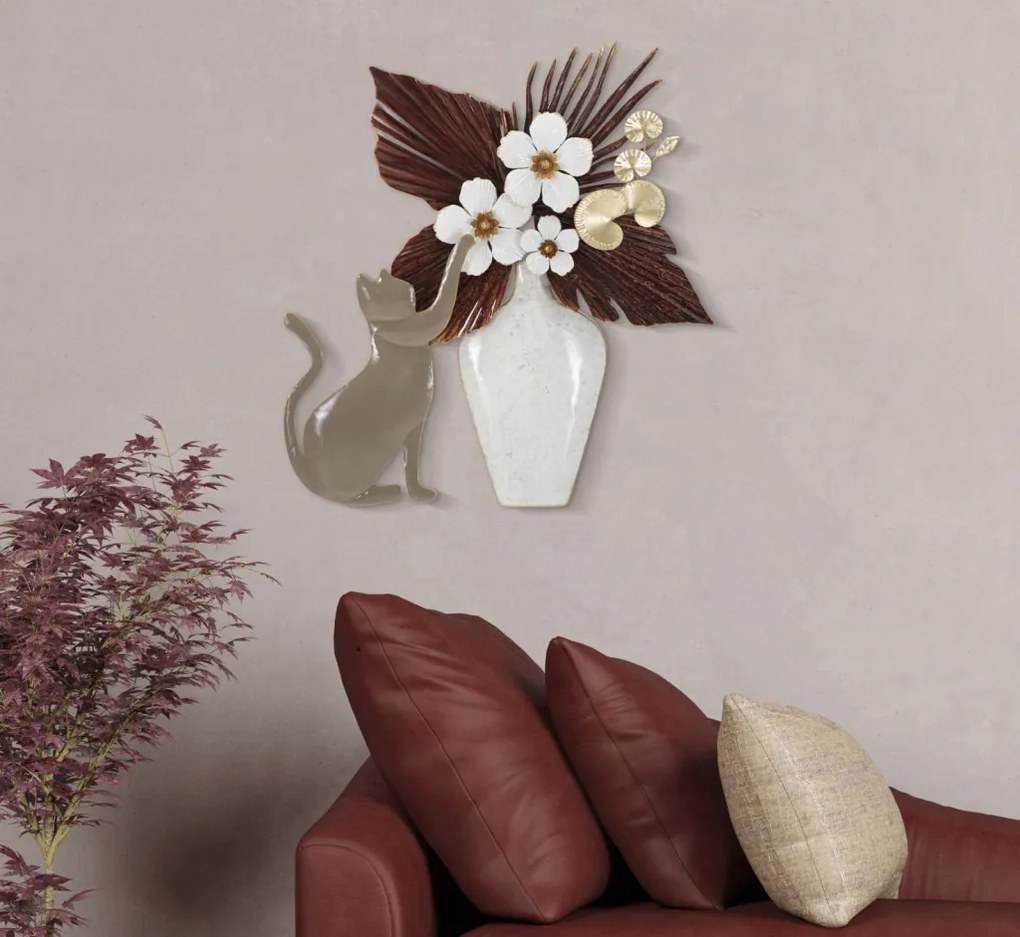 Vas fali panel macska 54,6x8,9x59,7cm