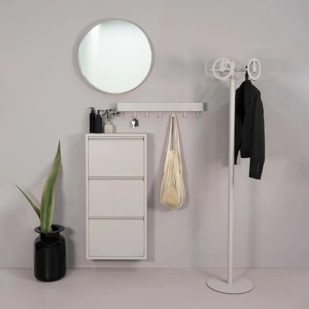 Szürkésbarna fém billenő ajtós cipőtartó 50x103x15 cm Billy – Spinder Design