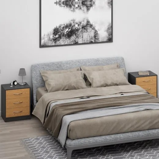 Casaria® Eloise éjjeliszekrény 54x39x28 cm - fa/szürke