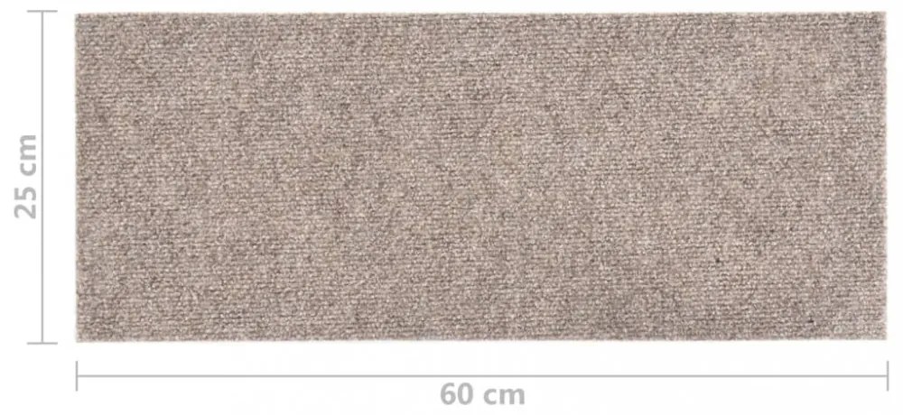 öntapadós lépcsőszőnyegek 15 db 60 x 25 cm bézs téglalap alakú