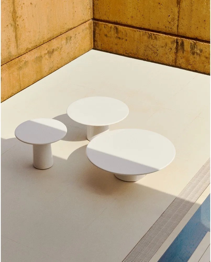 Beton kerek kerti dohányzóasztal ø 110 cm Albanella – Kave Home