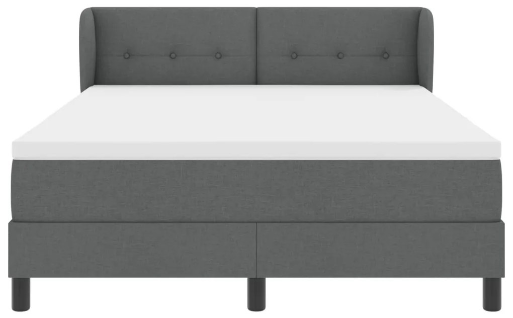 Boxspring Ágy Matrac Vaskos Szürke 160x200 cm Szövet