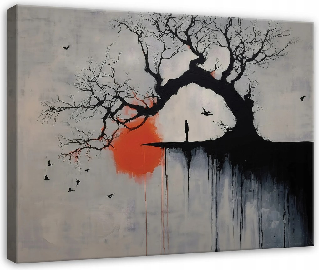 Vászonkép Fa Beton Absztrakt Szürke Hálószoba Nappali Vászon 40x30