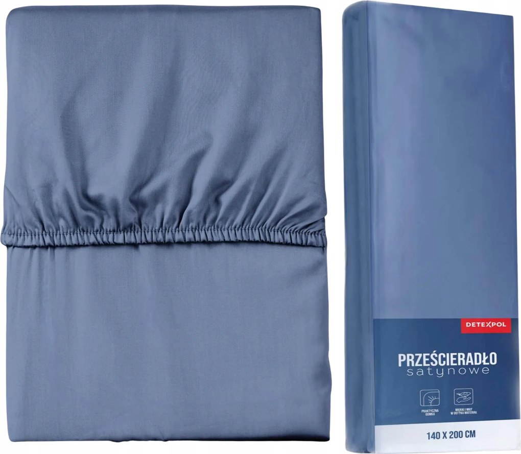 Mikroszatén Gumis Lepedő 120x200 Kék