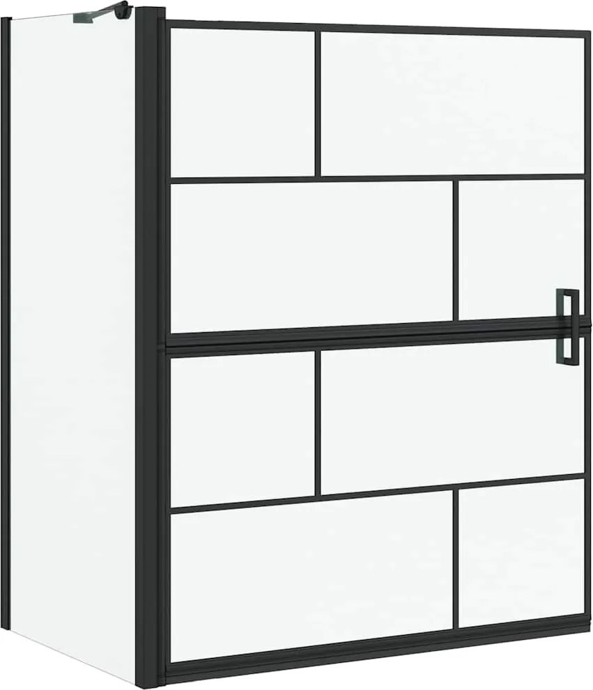 vidaXL Fürdő Zuhany Képernyő Fekete és Átlátszó 116 x 68 x 128 cm