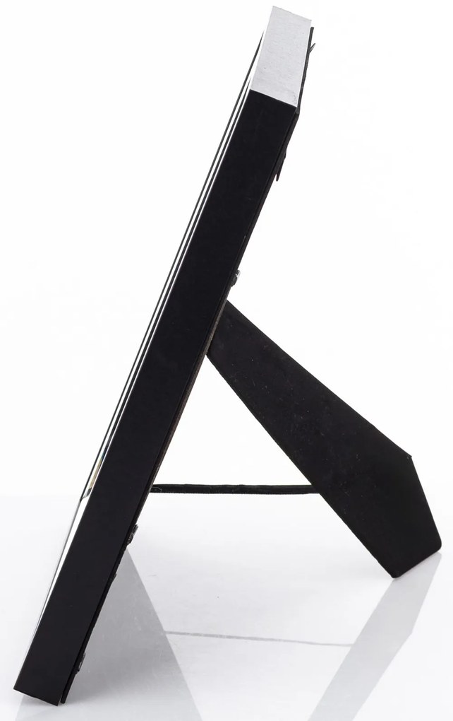 Vetrario design fekete-víztiszta üveg szögletes álló képkeret 32x27x3-21cm