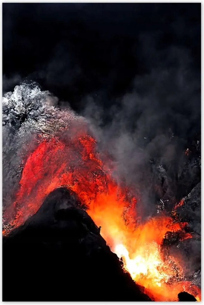 Poszterek 80x120 Vulkánkitörés láva por