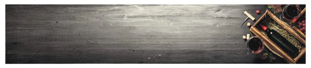 mosható boros üveg mintás bársony konyhai szőnyeg 60x300 cm