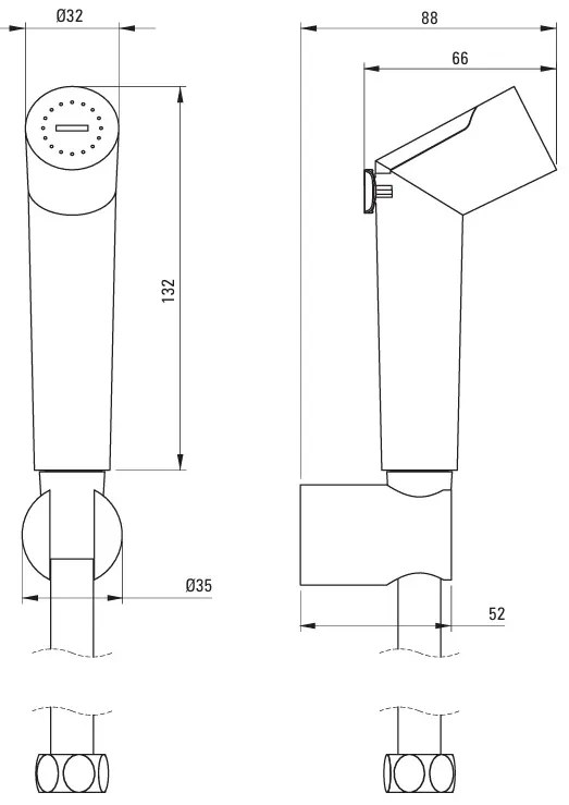 Deante Bidetta, kézi zuhanybidé készlet tartóval, króm, DEA-ANW_071B