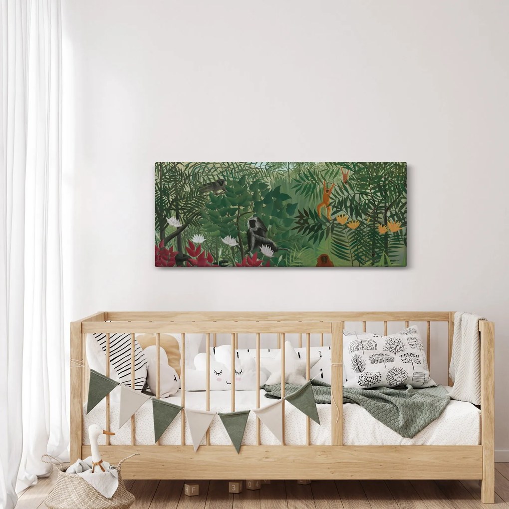 Kép - Henri Rousseau, Tropical Forest with Monkeys, reprodukciók (120x50 cm)