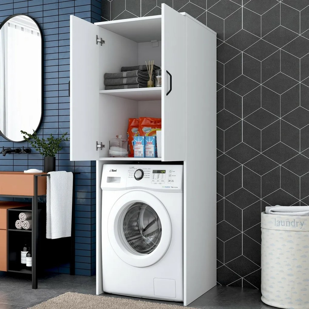 Kamil White szekrény a mosógép fölé