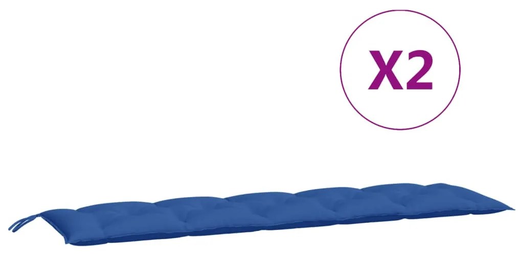 2 db kék oxford szövet kerti padpárna 180 x 50 x 7 cm