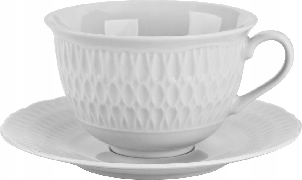 350 ml-es csésze csészealj Sofia fehér