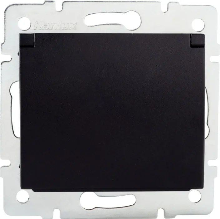 Elektromos fali aljzat Kanlux fekete