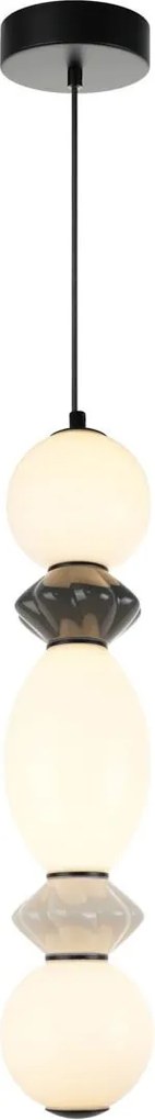 Italux modern függeszték balos matt fekete opál átlátszó szürke itxpnd-94921-3v-bk
