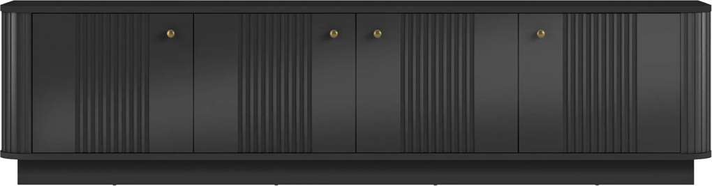 Vesper 4D TV-szekrény 187 cm talapzaton - fekete / arany fogantyúk