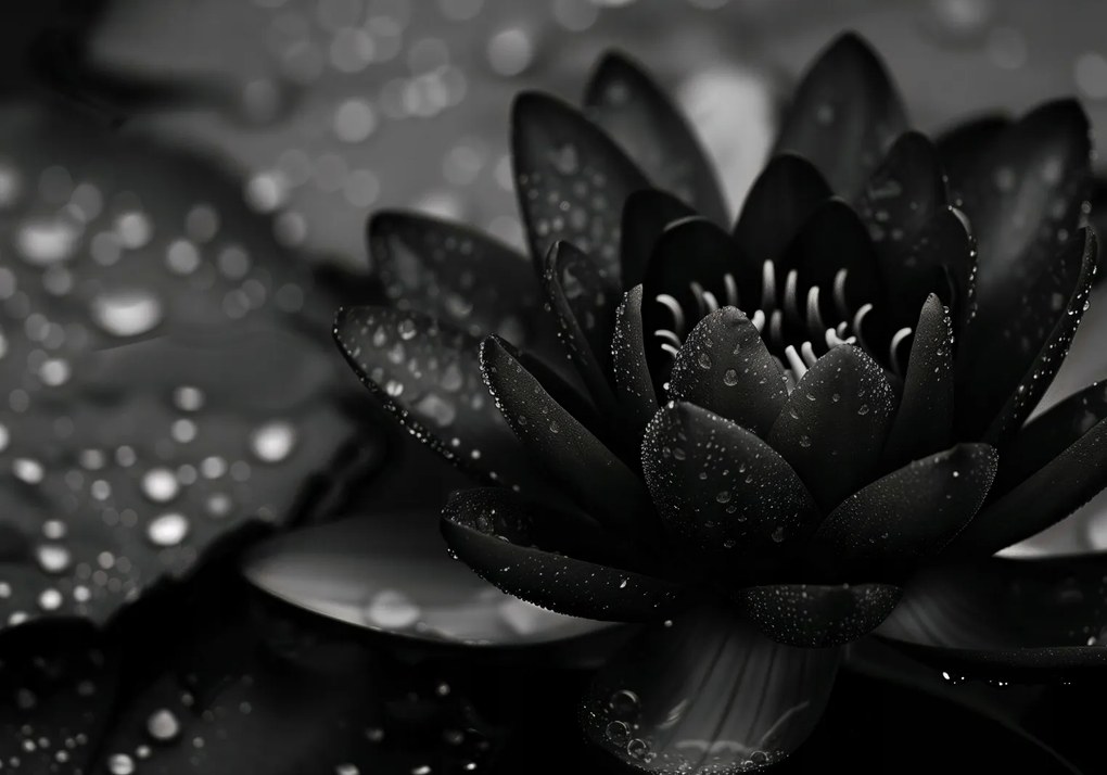 Poszter 100x70cm Lótusz fekete