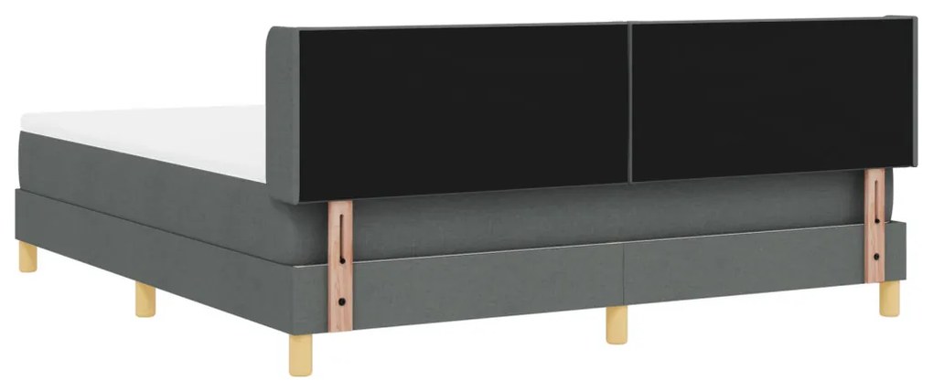 Boxspring ágy matraccal, sötétszürke színben, 180 x 200 cm, szövet.