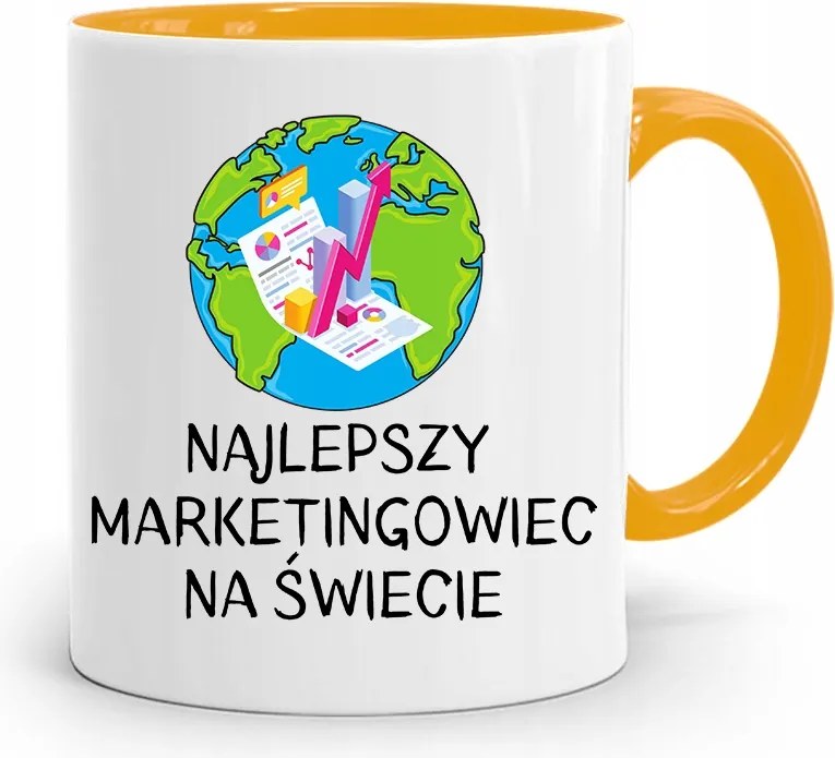 Marketingeseknek Marketing Bögre Sárga Ajándék fényképes nyomtatással