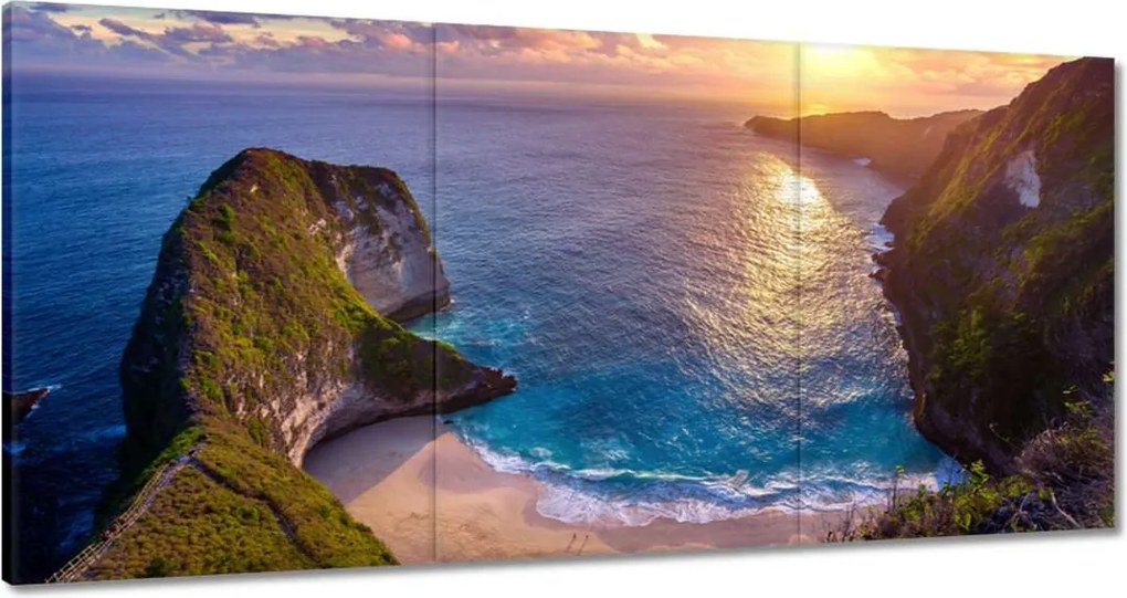 Vászonkép 180x90 Naplemente a tengerparton