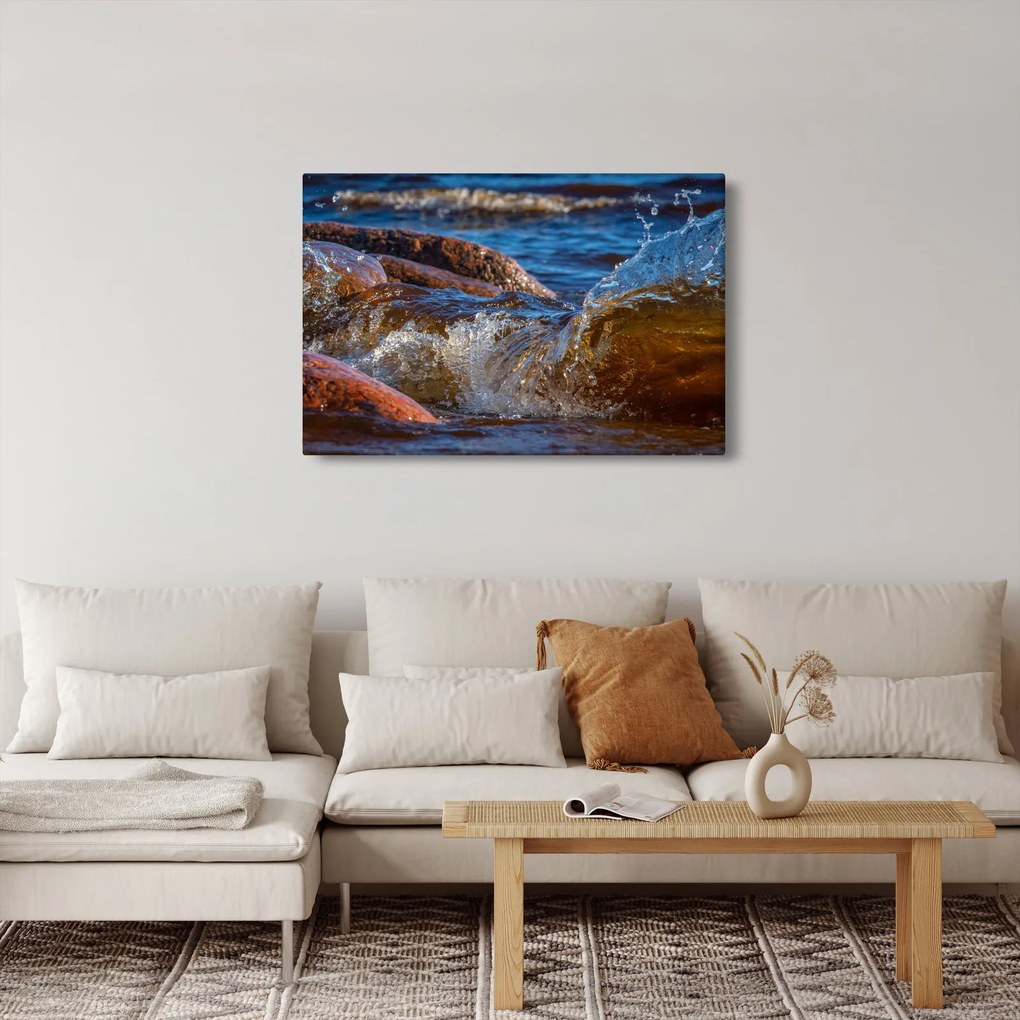 Részletes kép - víz a kövek között (90x60 cm)