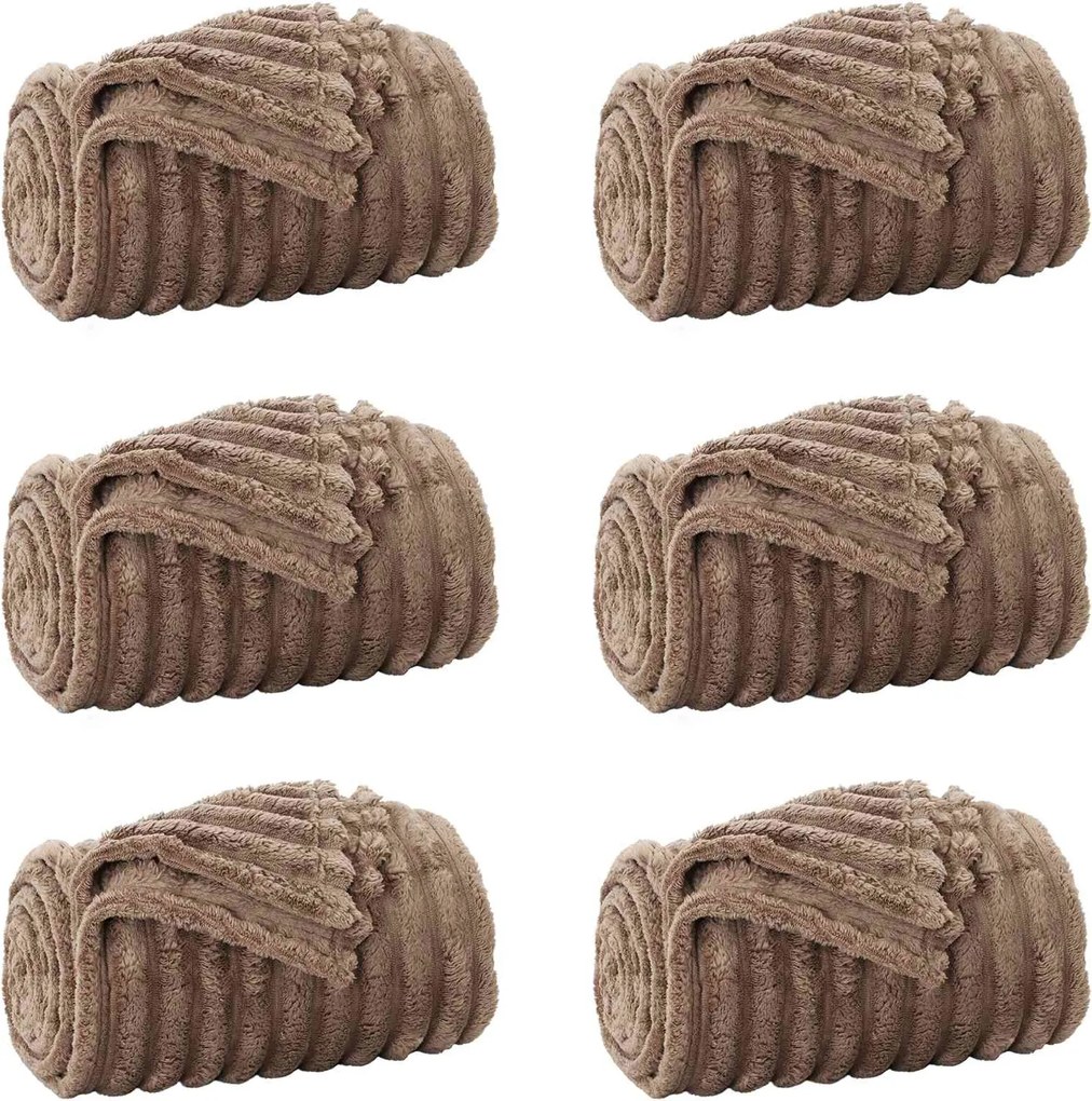 vidaXL Takarók 6 pcs Teve 150 x 130 cm Gyapjú