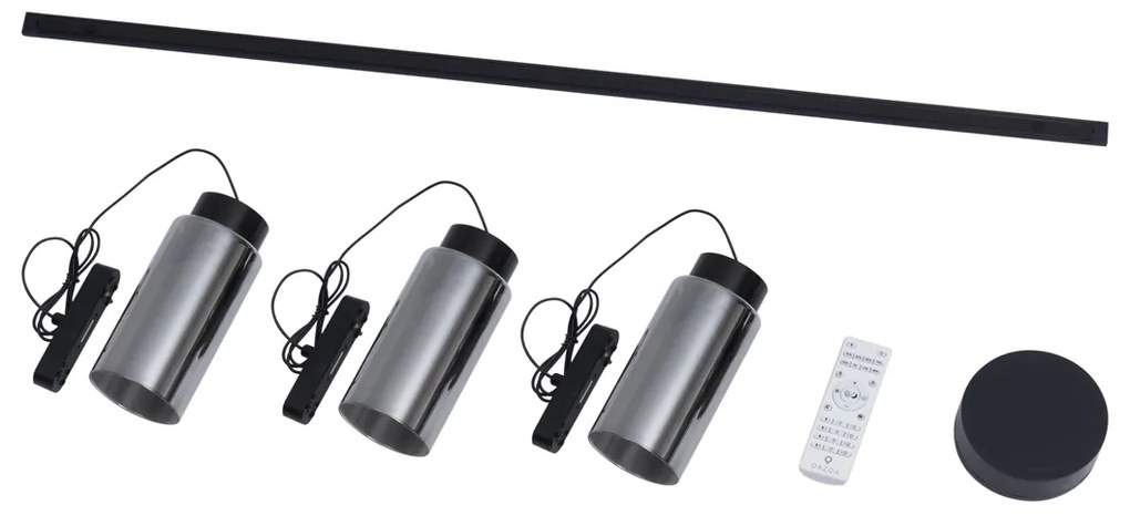 Modern sínrendszer 3 fekete függőlámpa 1 fázisú - Magnetic Vance