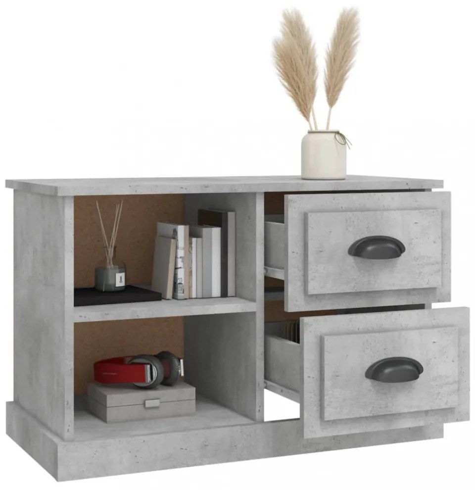 betonszürke szerelt fa TV-szekrény 73x35,5x47,5 cm