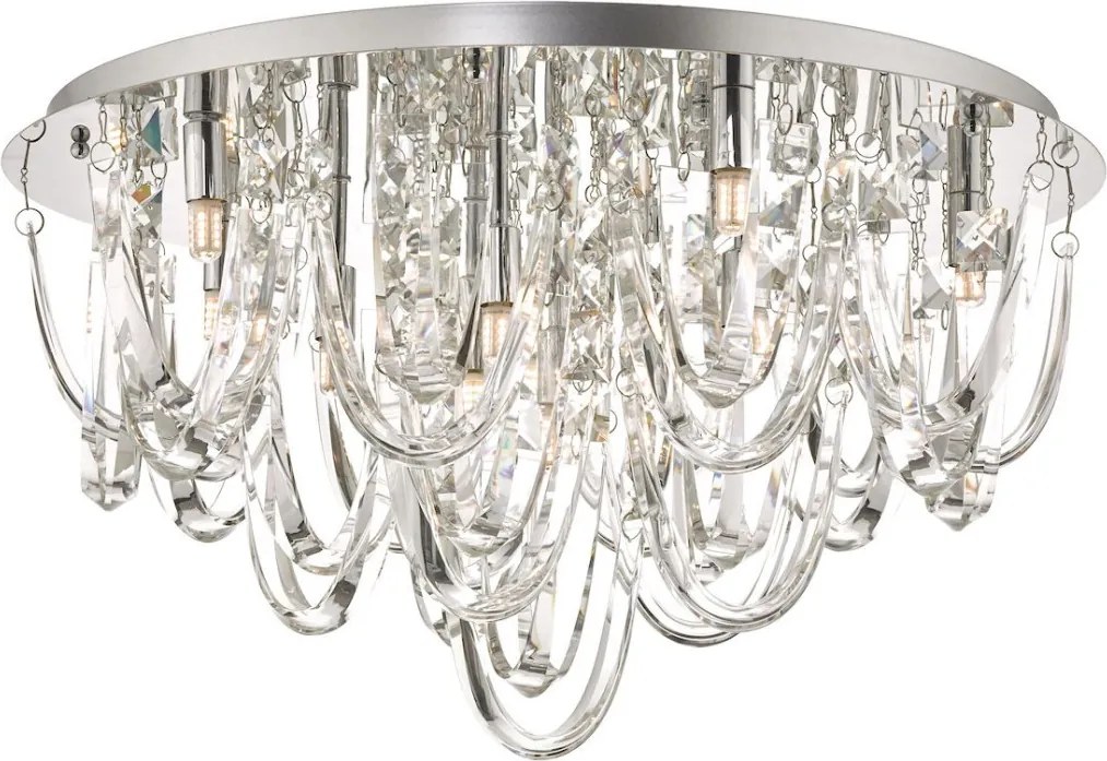 DAR LIGHTING ROX4850 ROWENNE Kristály Mennyezeti Lámpa Csiszolt Króm G9 IP20