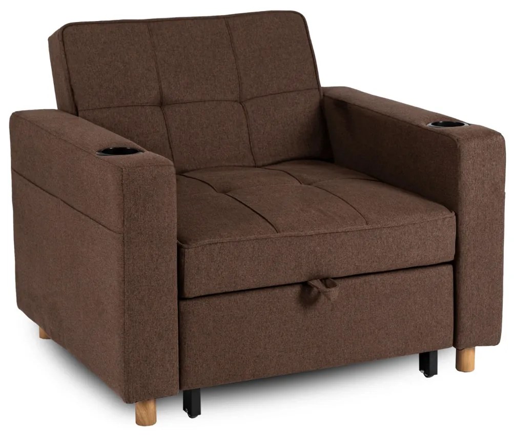 Ágyazható Fotel Barna Kárpittal. SOLOR