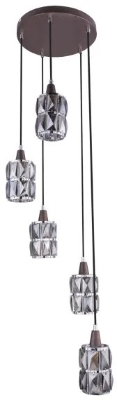 Globo 15761-5 - Kristály csillár zsinóron WOLLI 5xE14/40W/230V