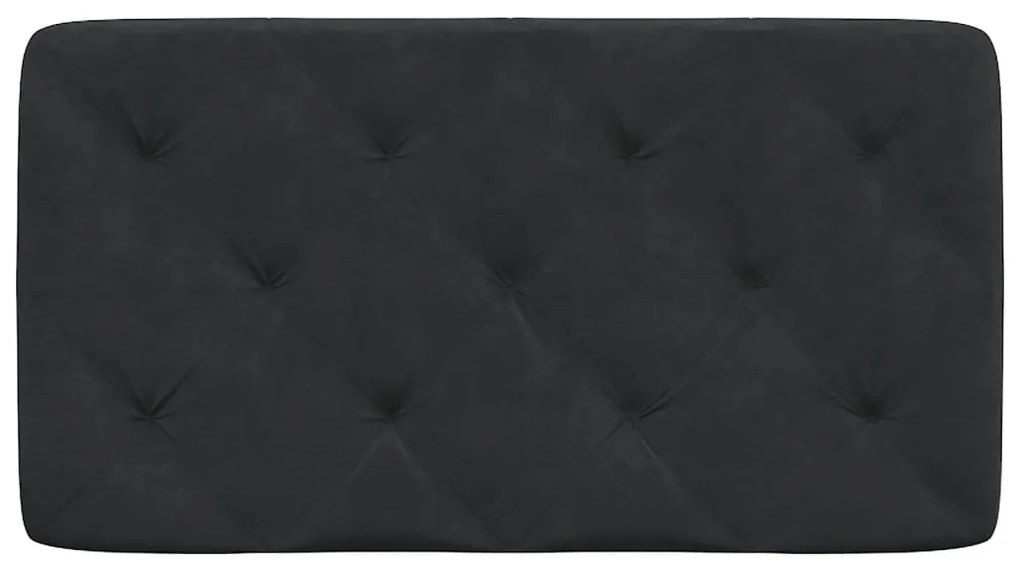 fekete bársony fejtámla párna 80 cm