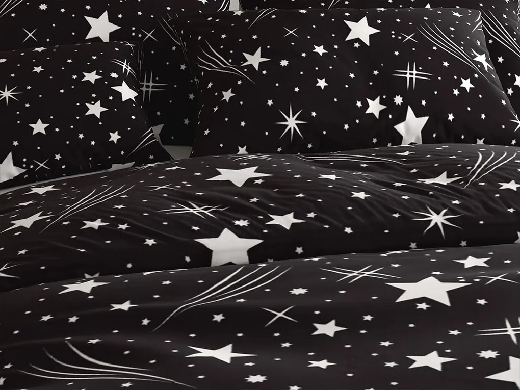 NIGHT SKY fekete mikroszálas ágyneműhuzat Ágyneműhuzat mérete: 70 x 90 cm | 140 x 200 cm