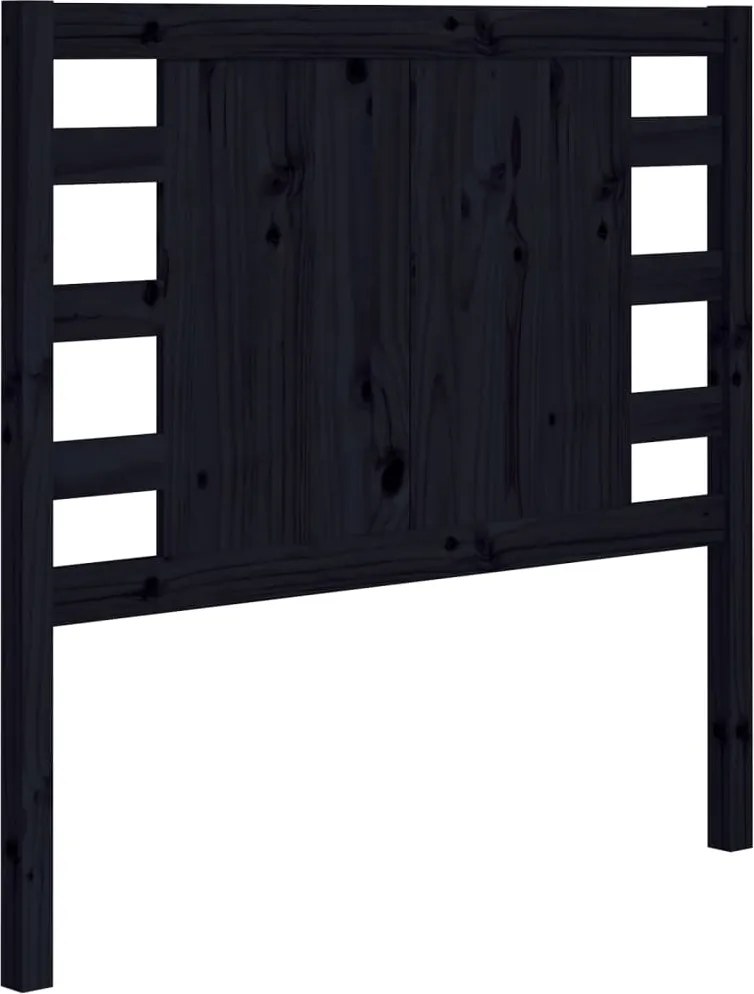 vidaXL fekete tömör fenyőfa ágyfejtámla 96 x 4 x 100 cm