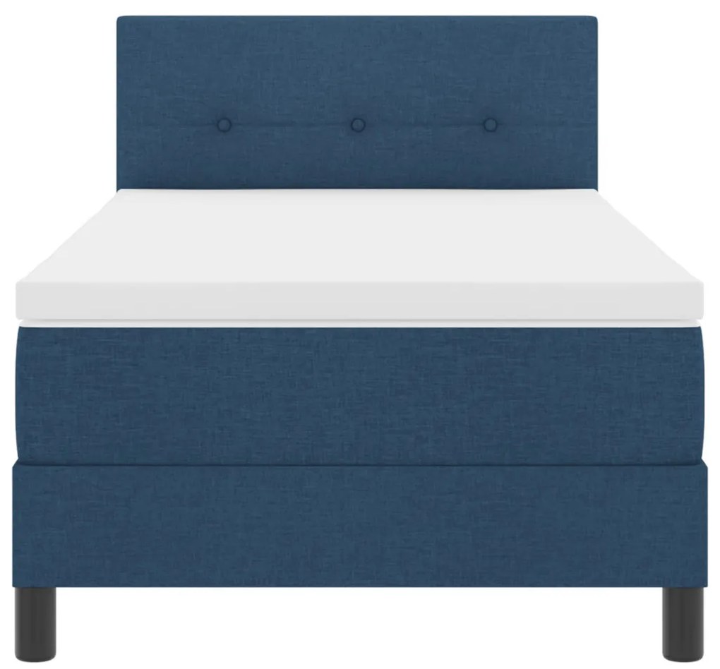 vidaXL Boxspring Ágy Matrac Kék 90x200 cm Szövet