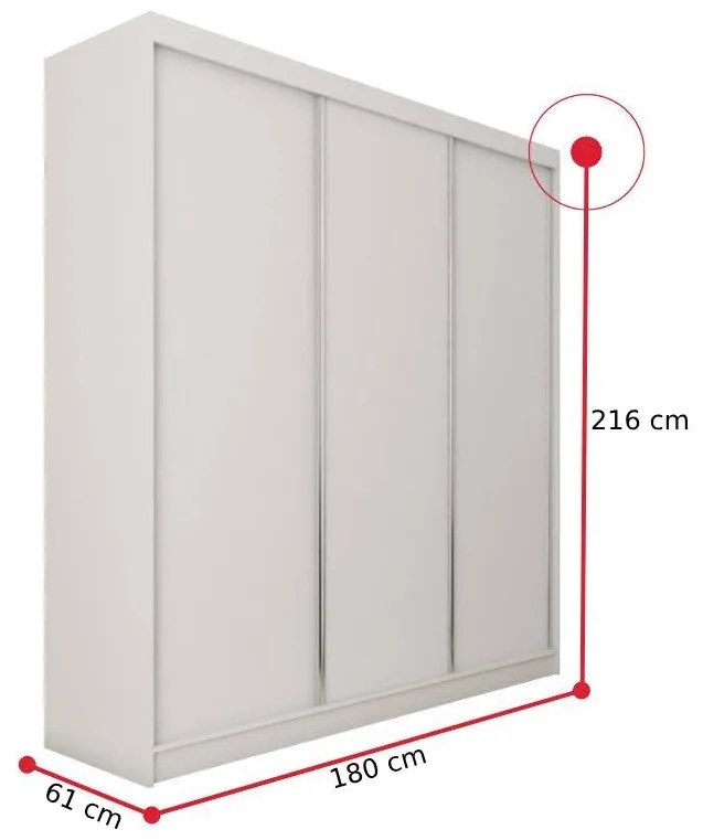 GALAN tolóajtós ruhaszekrény, 180x216x61, wenge